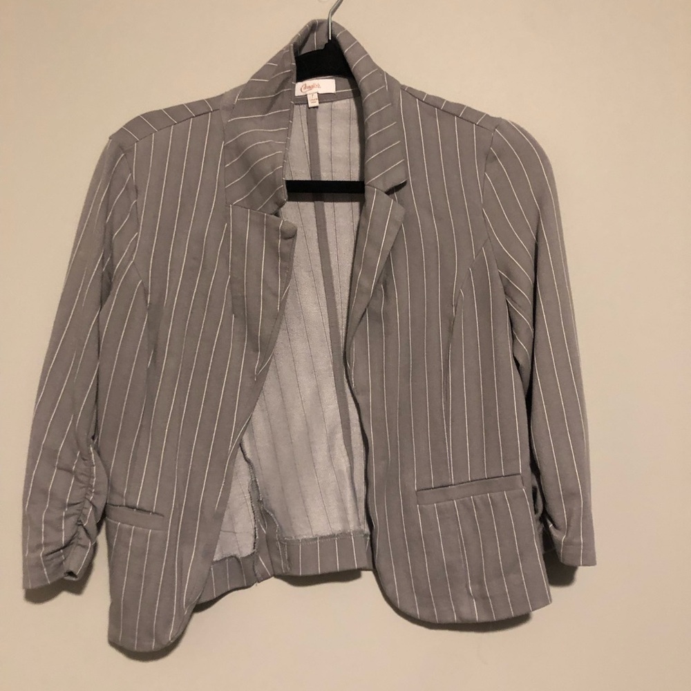 Gray Striped Women's Blazer